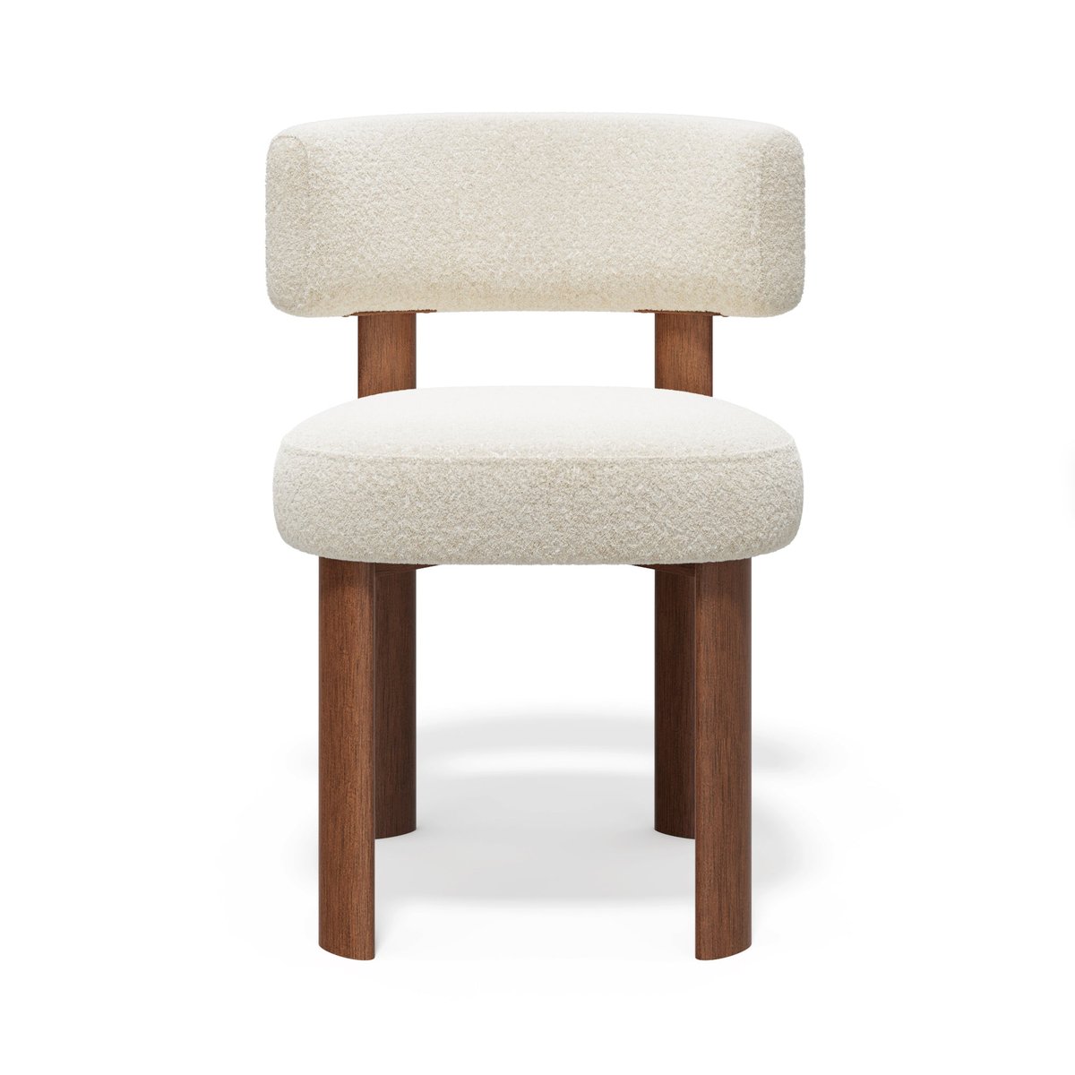 Lot de 2 chaises en tissu bouclette RICH crème, SIA HOME