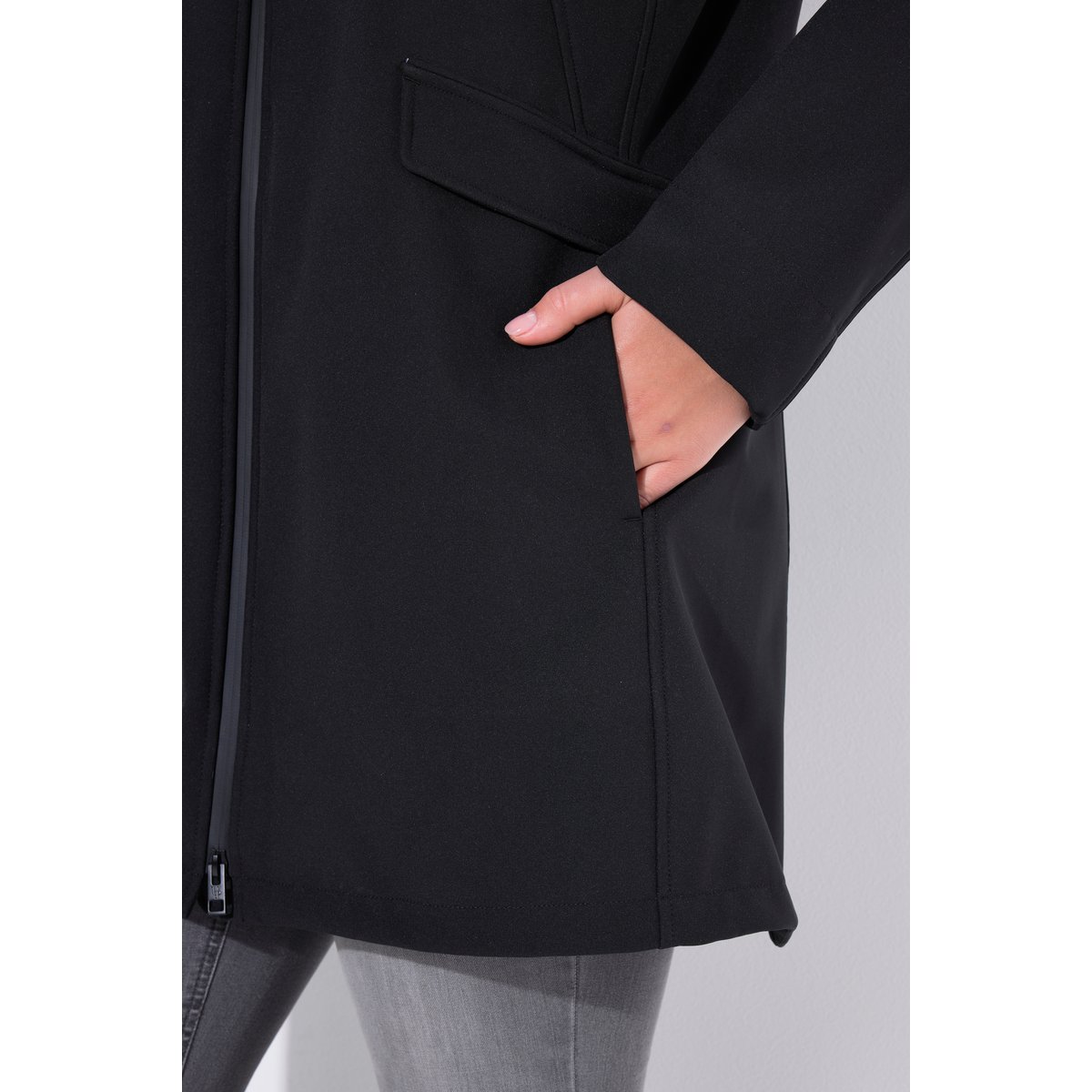Veste Softshell HYPRAR à capuche, déperlante noir, ULLA POPKEN