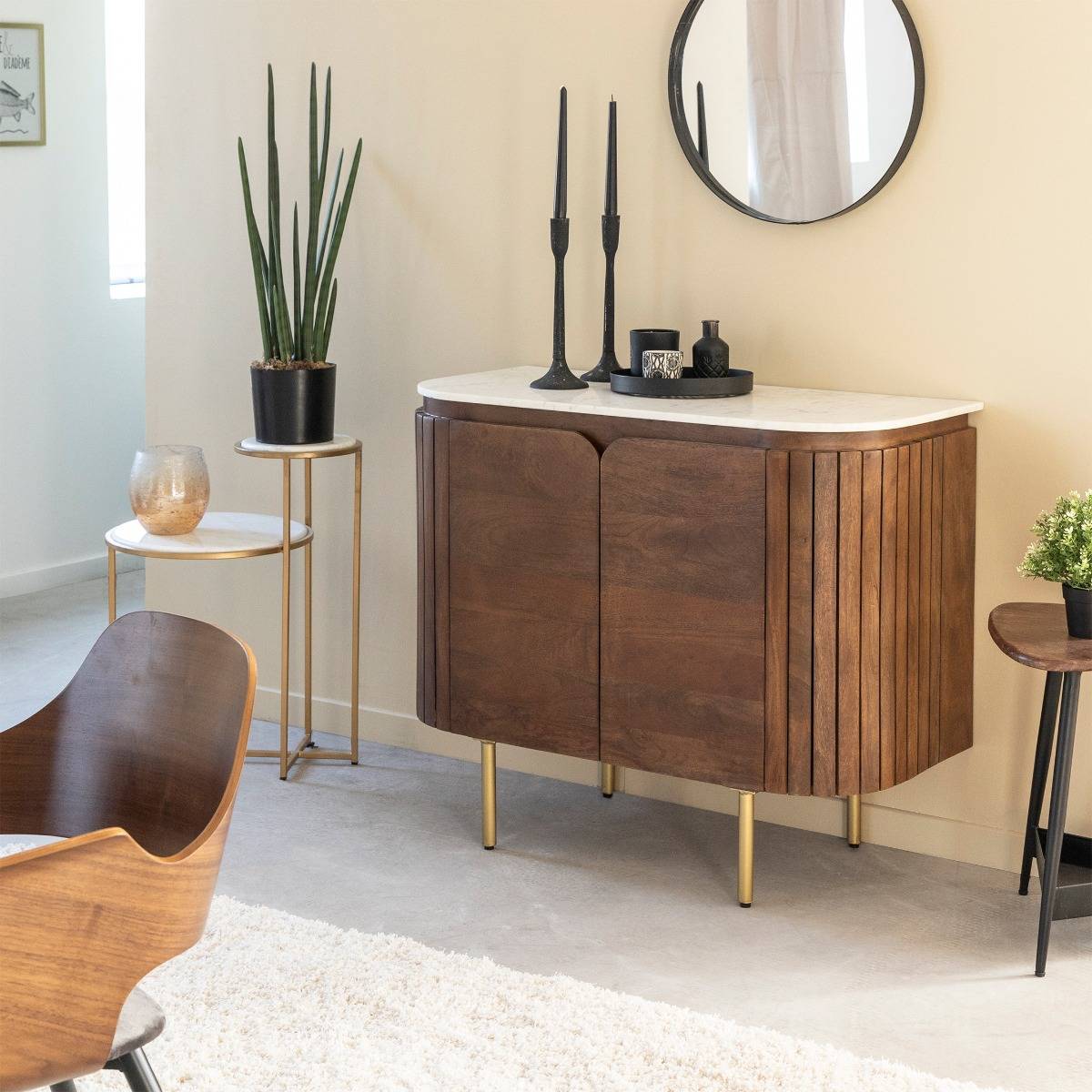Buffet en bois de manguier SIENNE bois foncé, MADE IN MEUBLES 