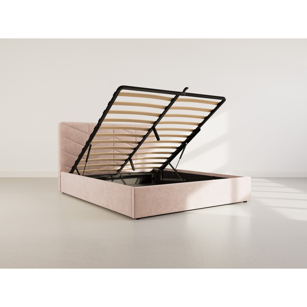Lit coffre - PEONIS taupe, BEST MOBILIER