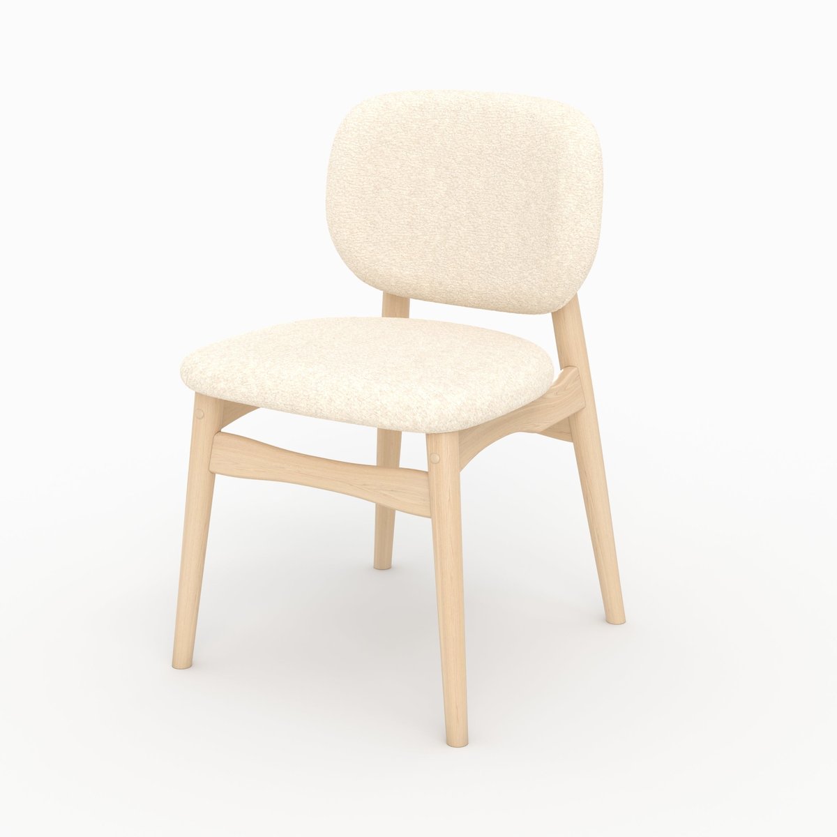 Lot de 2 chaises en tissu bouclé - PAULETTE beige, MAISON PAVANE