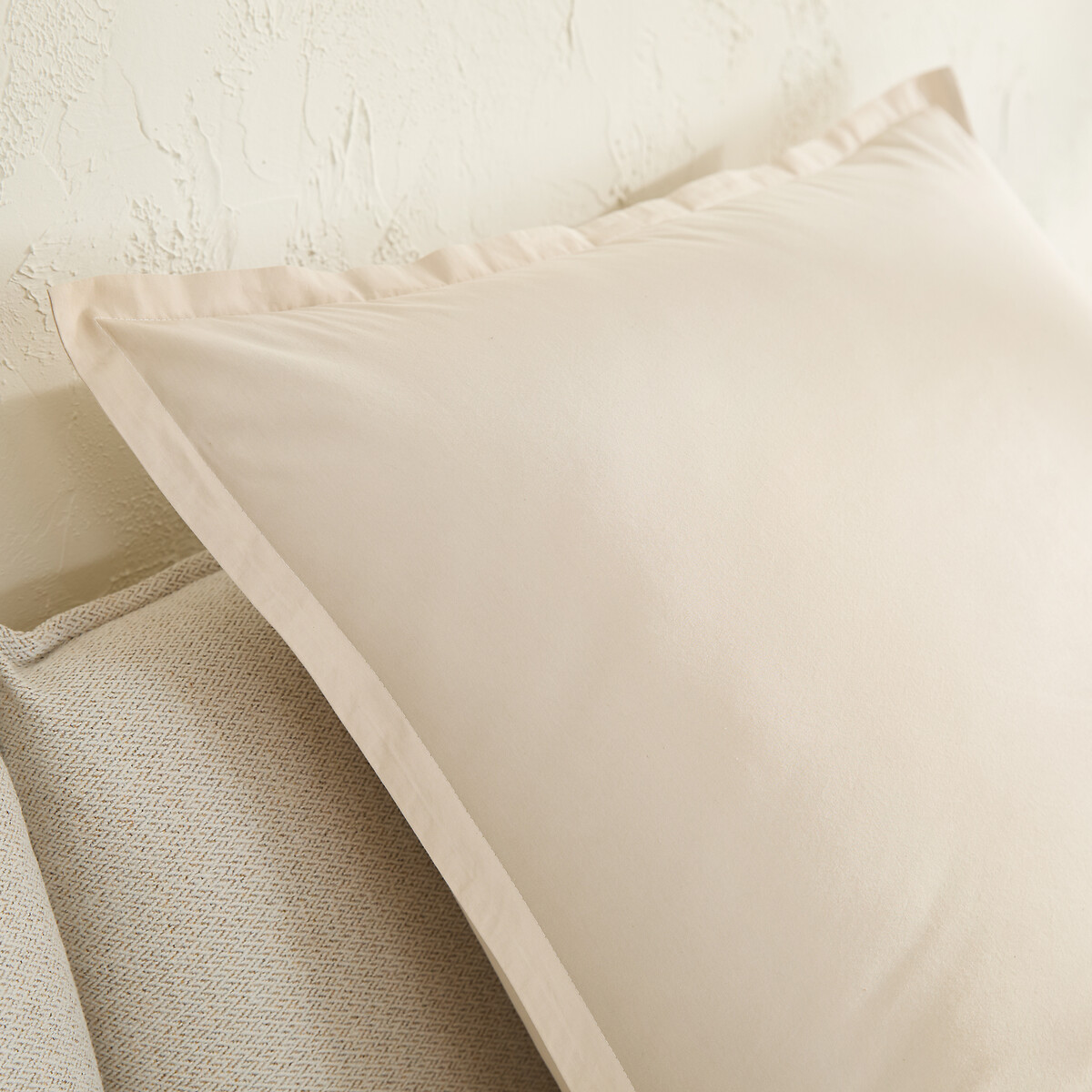 Taie d'oreiller en percale de coton lavé 120 fils, SABBAL beige, AM.PM