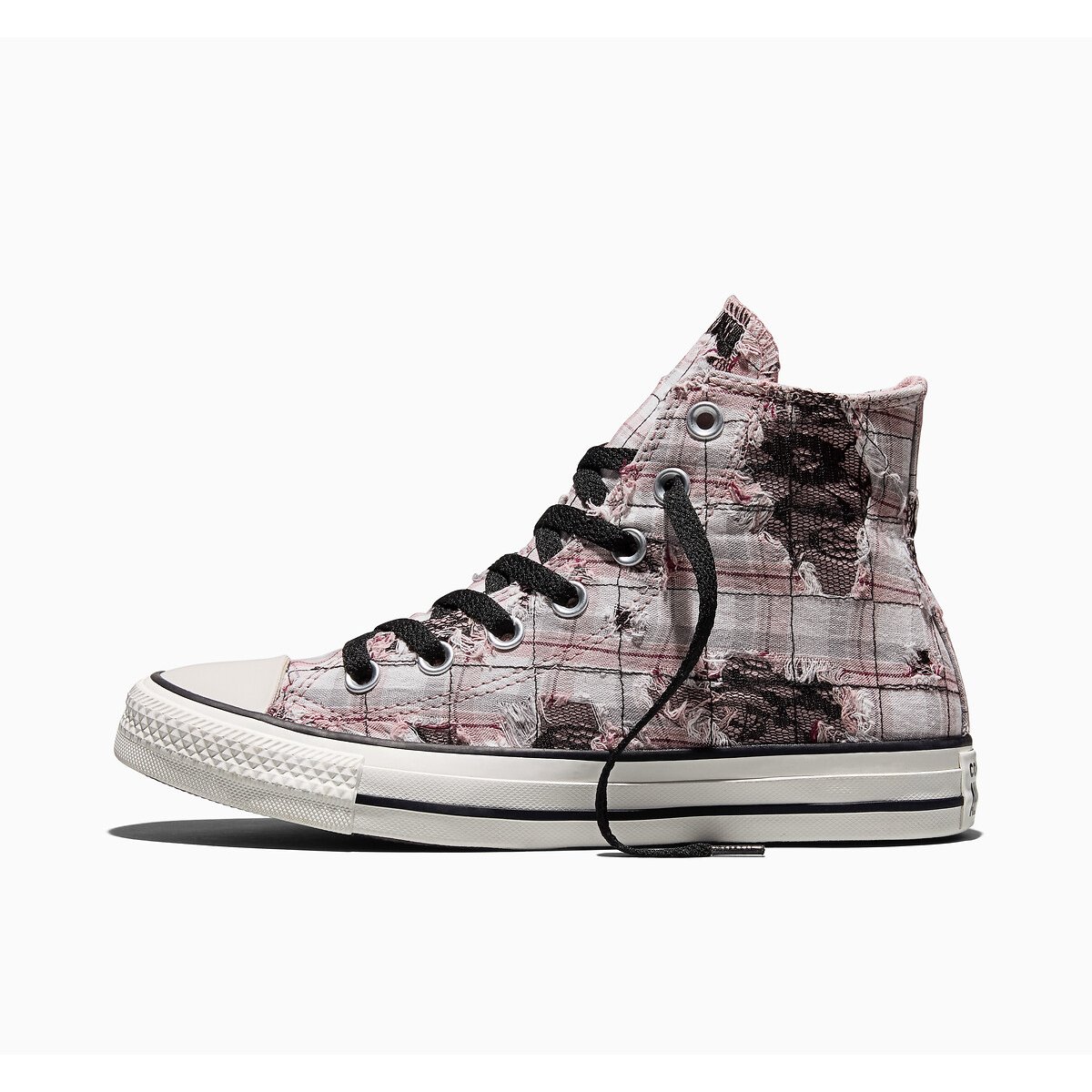 Sneaker CHUCK TAYLOR ALL STAR HI PLAID LACE MATERIAL rosa/ecru, CONVERSE