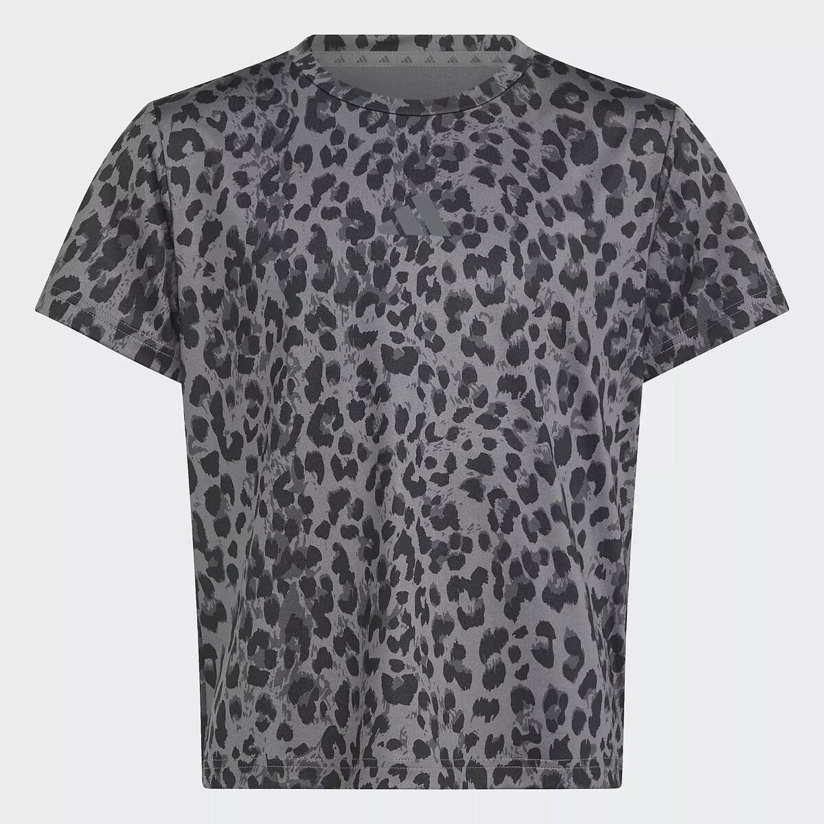 T-shirt de sport imprimé léopard gris, adidas Performance