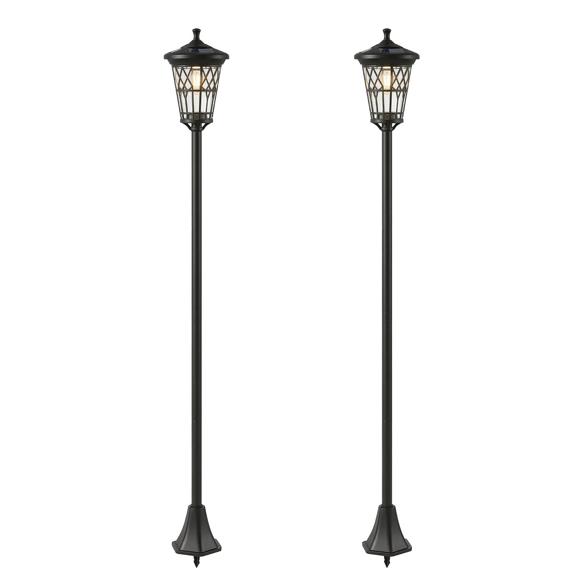 Lampadaire d'extérieur ABS Noir noir, OUTSUNNY