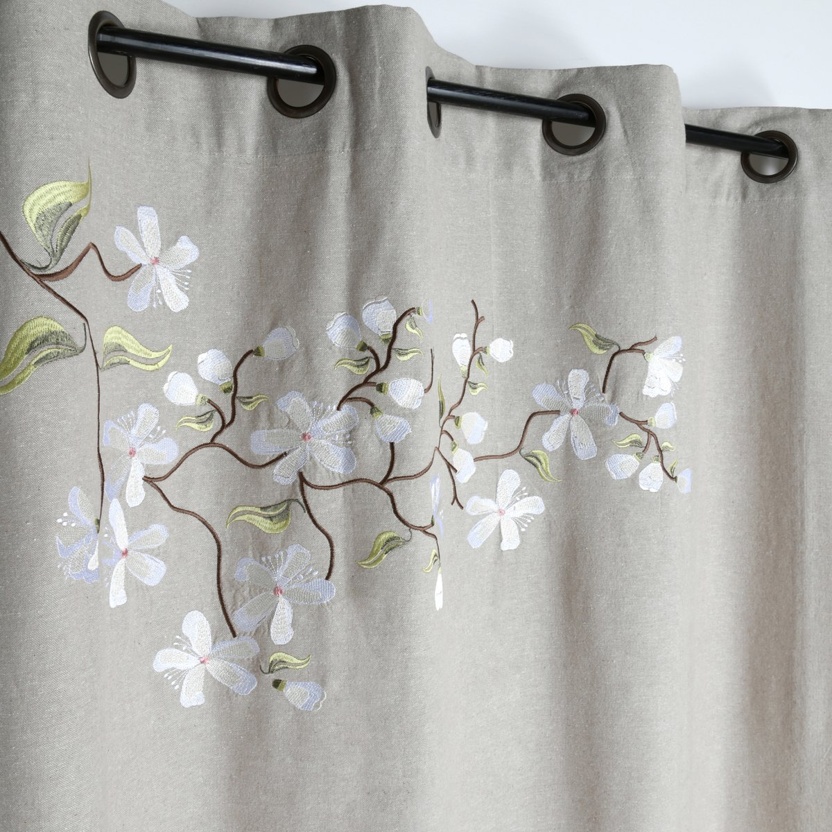 Rideau imprimé floral arbre printanier naturel, LOVELY CASA