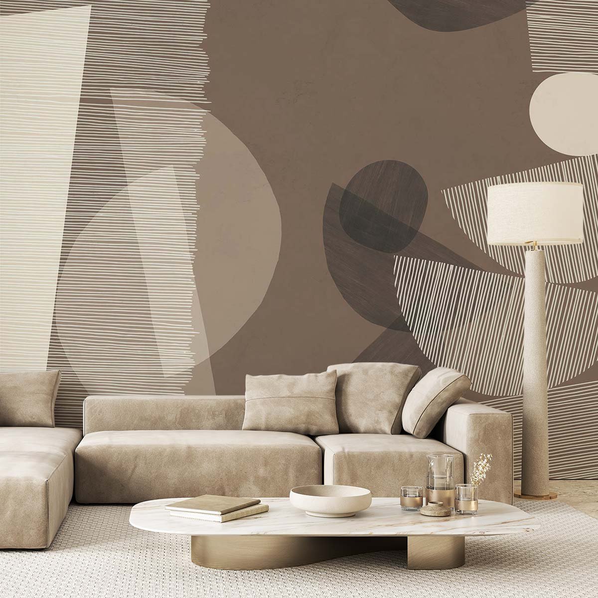 Papier peint, equilibrium marron, HEXOA