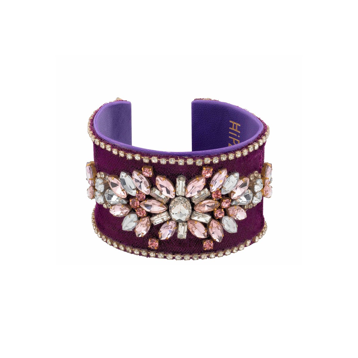Bracelet manchette réglable perles MYLOS violet, HIPANEMA