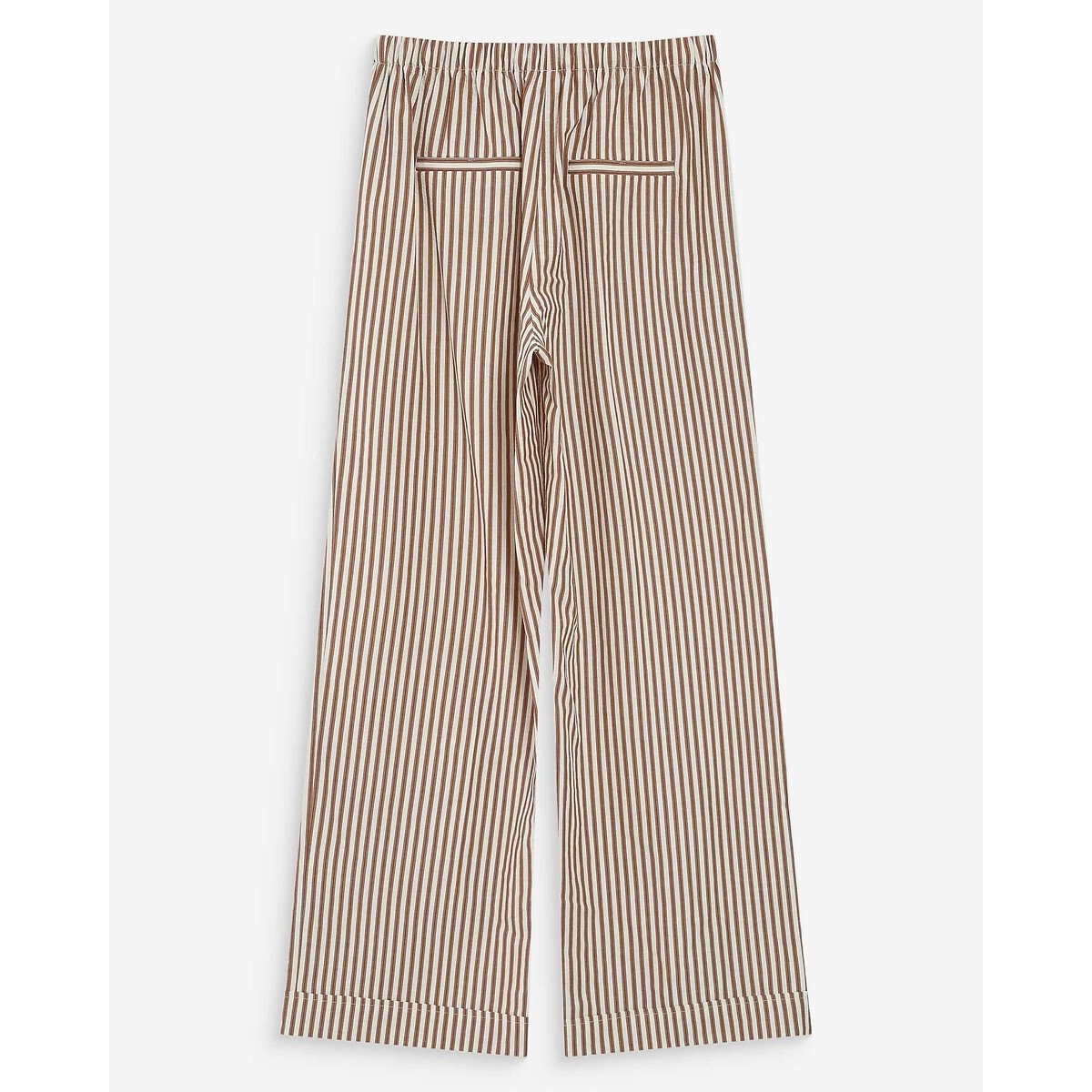 Pantaloni larghi a righe VOLUTE rigato marrone, GRACE & MILA