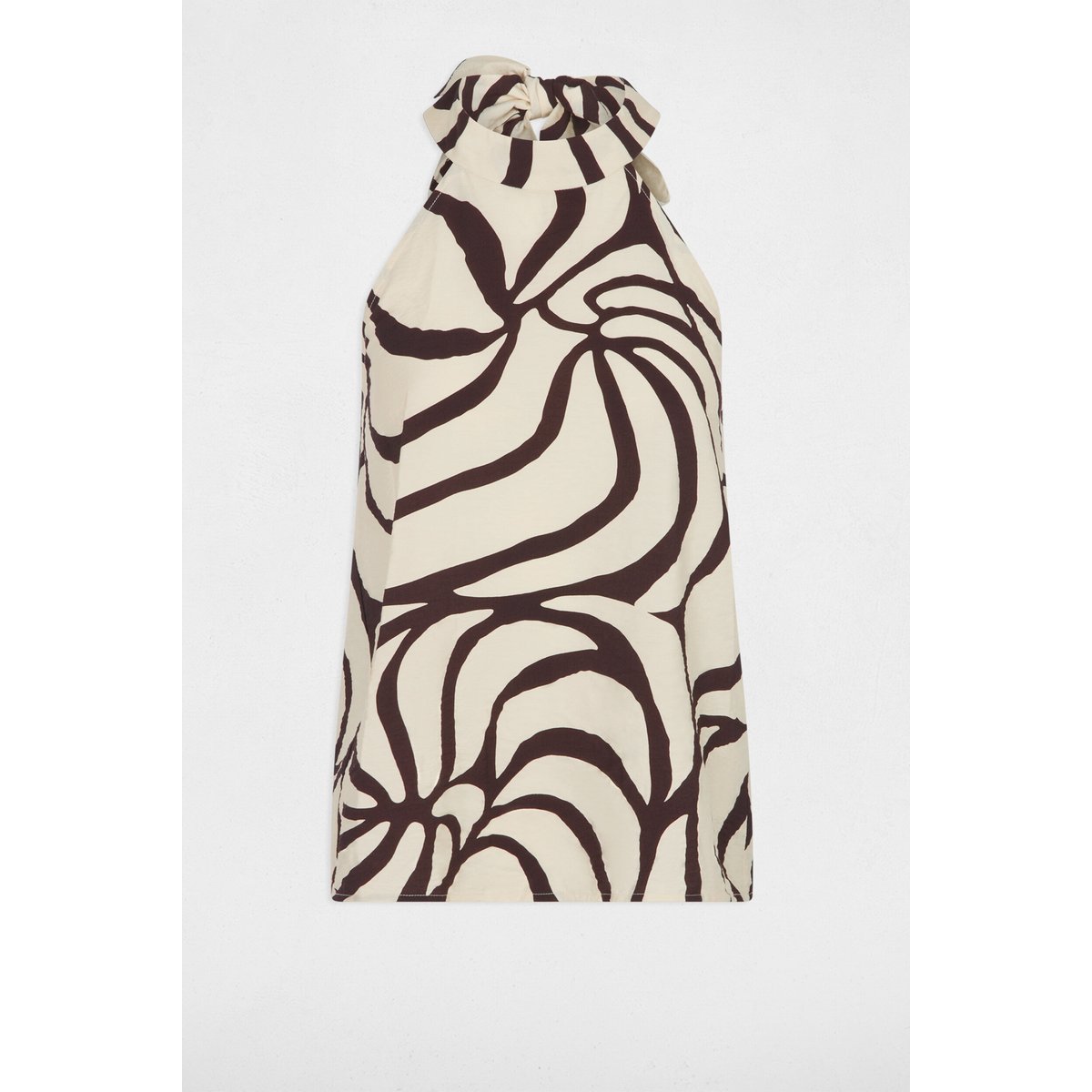 Top plissé col montant multicolore, MORGAN