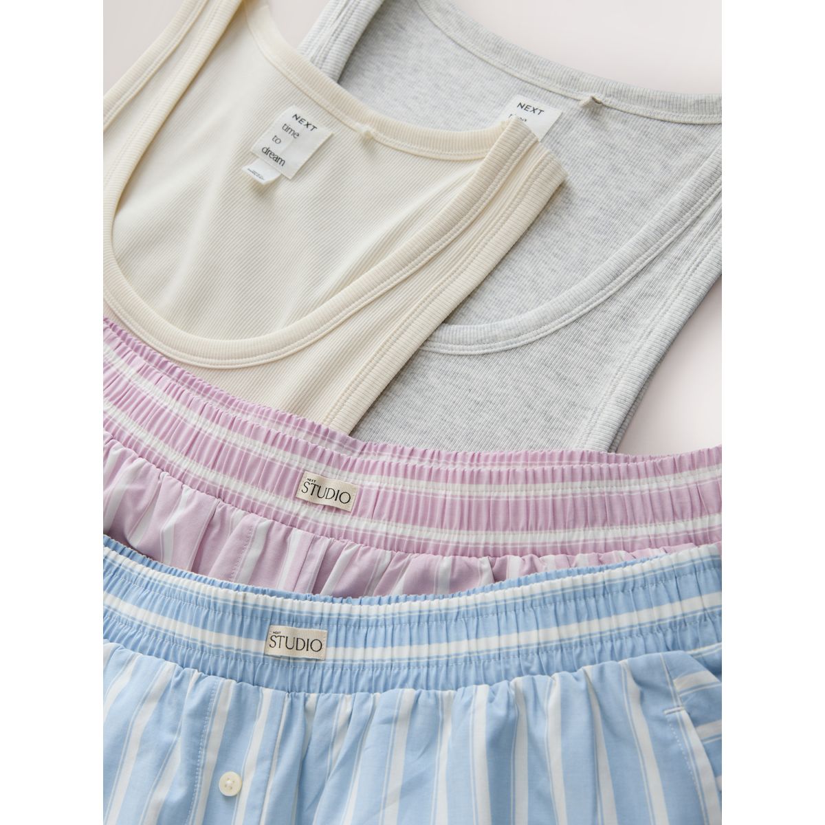 Pyjama short et débardeur côtelé, lot de 2 multicolore, NEXT