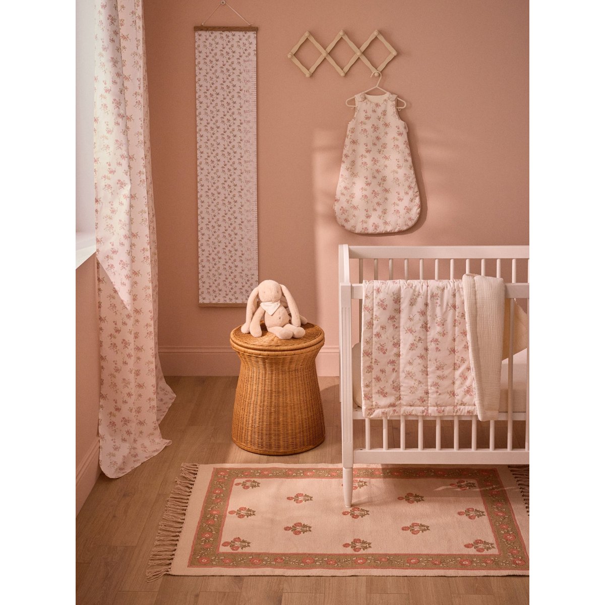 Gigoteuse en percale de coton TOG 3 imprimé fleurs rose, CYRILLUS