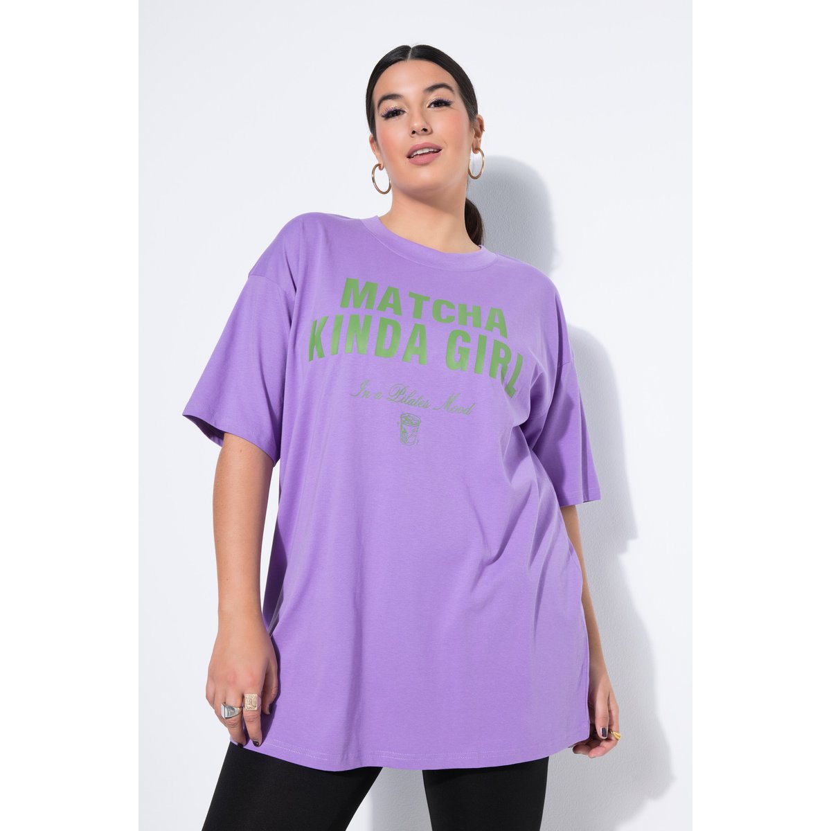 T-shirt oversize, message imprimé violet, STUDIO UNTOLD
