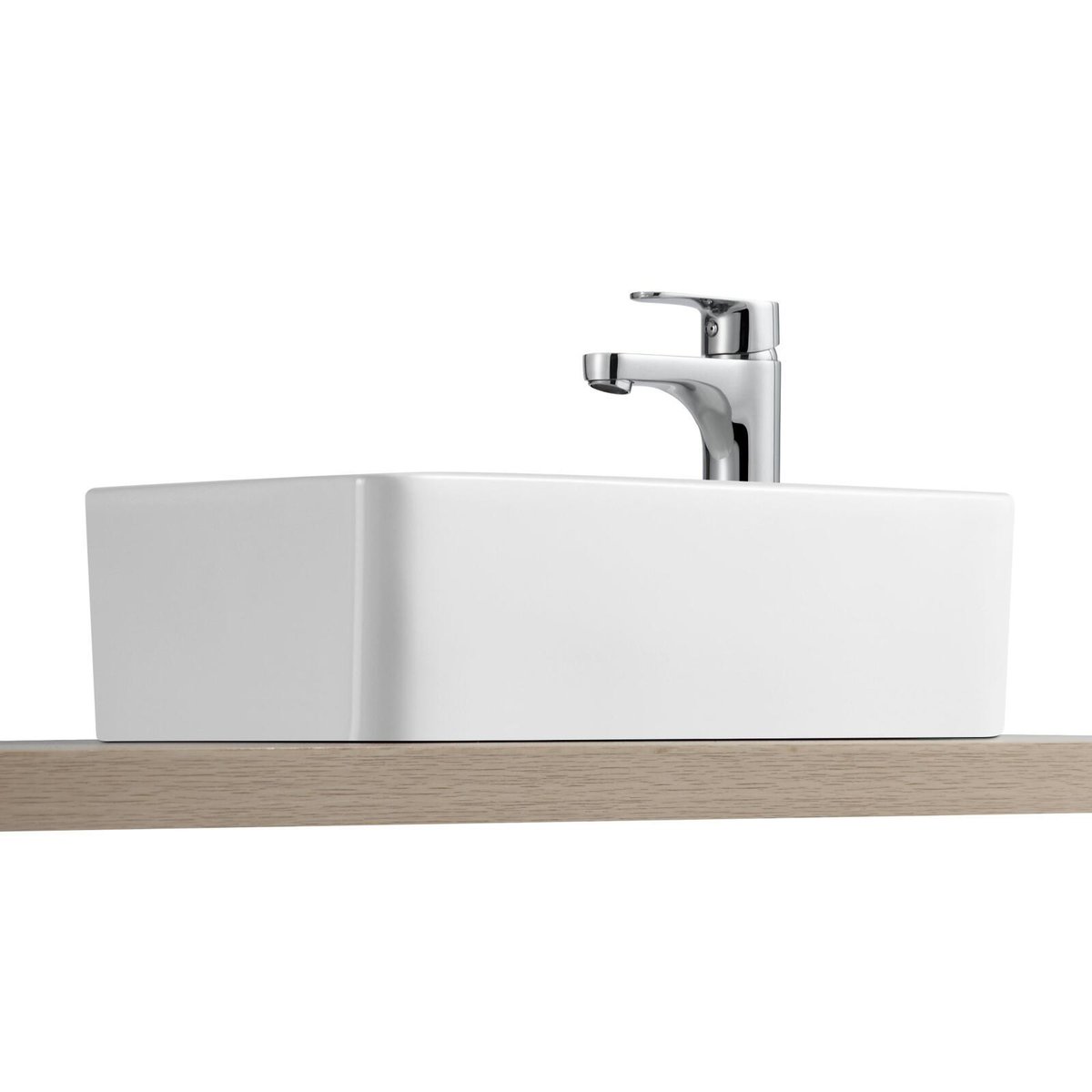 Vasque à poser rectangle en céramique blanche 43x26,5cm IDRO blanc, MOB IN