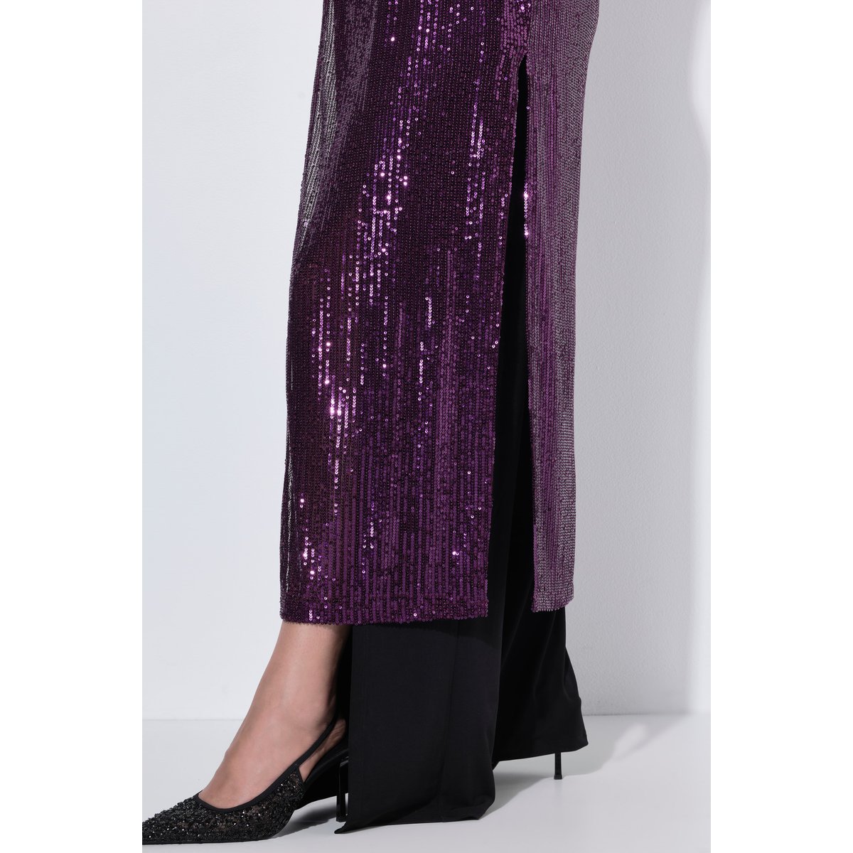 Veste longue à paillettes raisin foncé, ULLA POPKEN