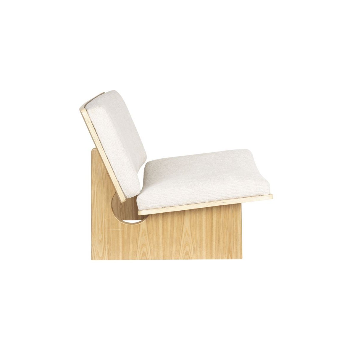 Fauteuil design en tissu, bohème, VOLANA beige, ZUIVER