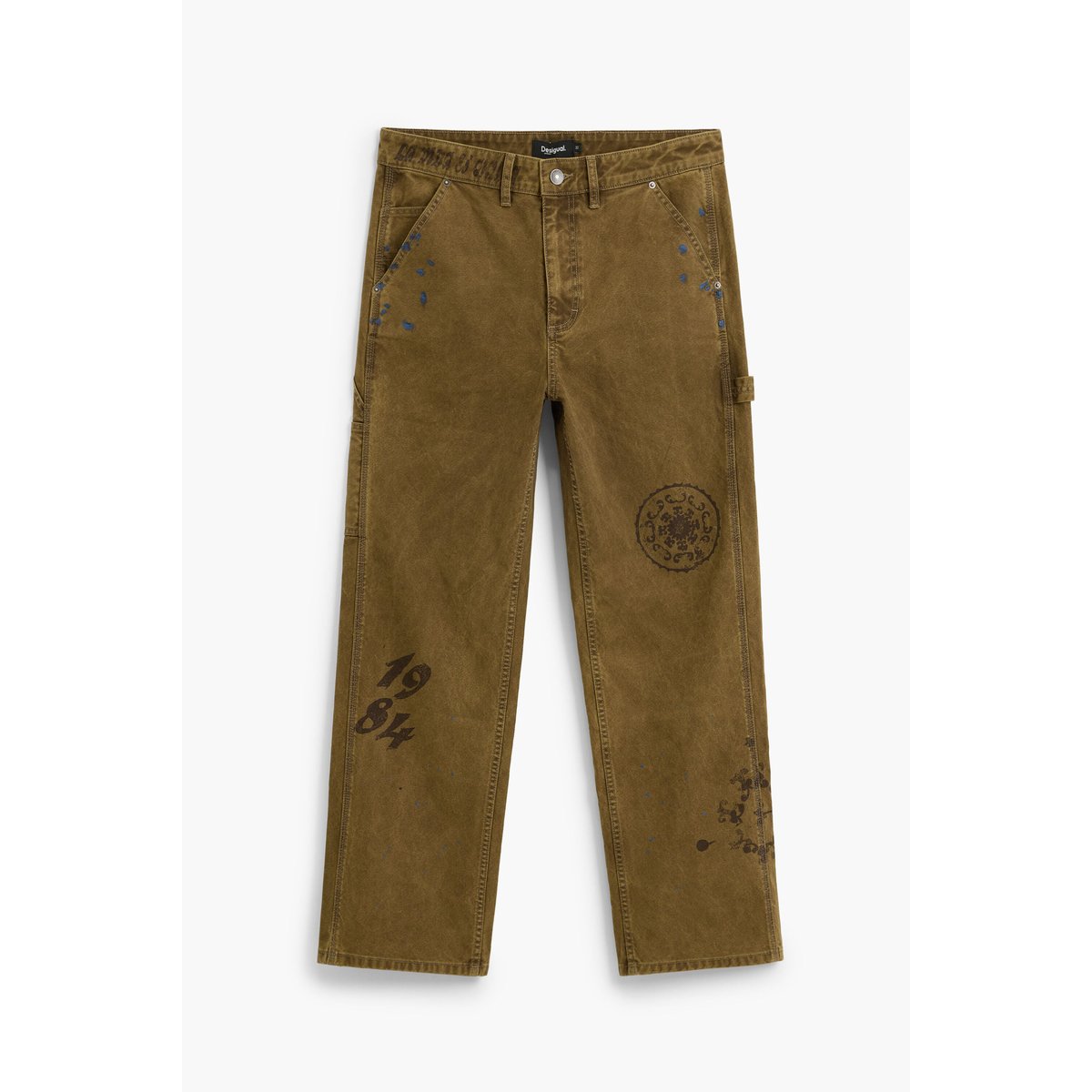 Pantalon long en coton marron, DESIGUAL