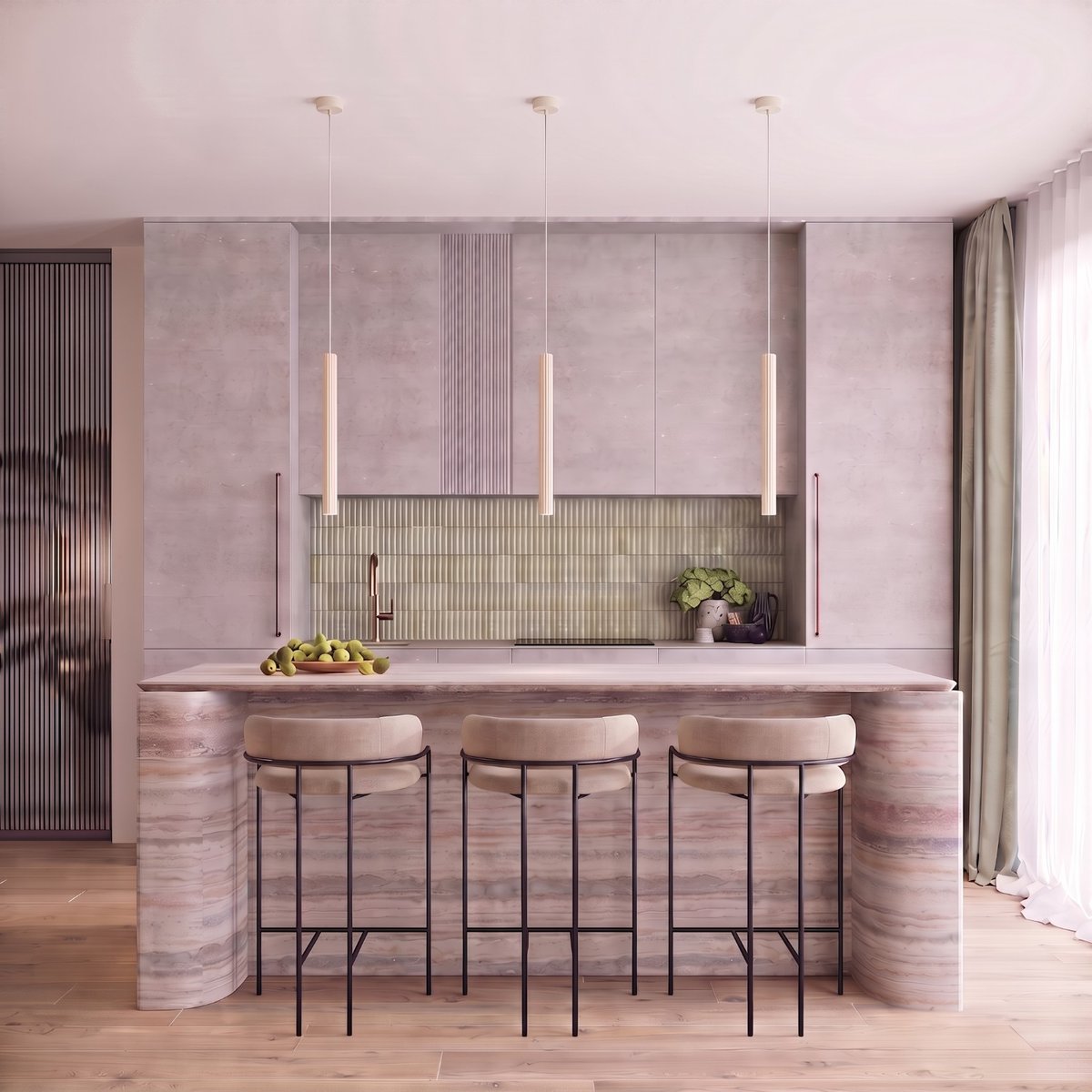 Suspension Acier Beige G9 3 Arche beige, EDEN