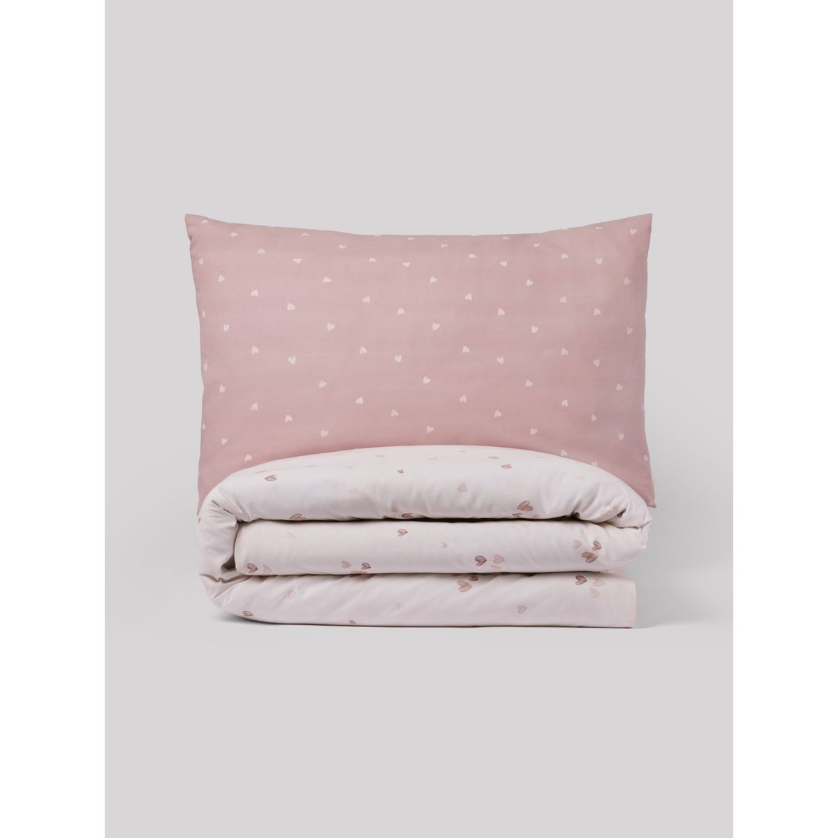 Housse de couette et taies, lot 2 cœurs naturels, NEXT