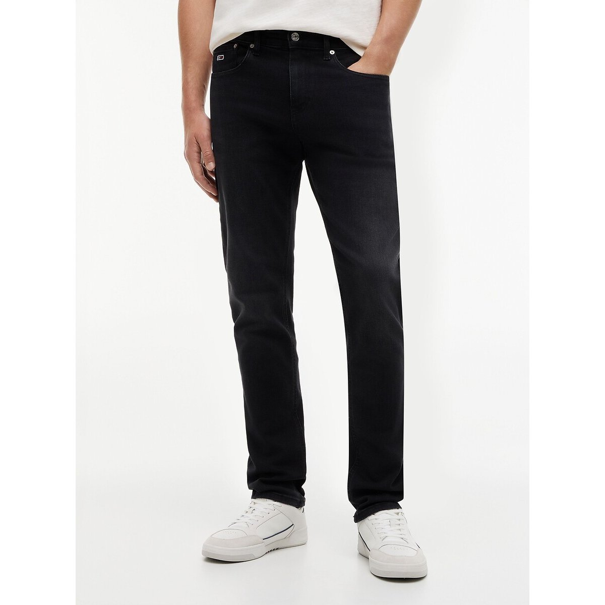 Scanton Slim Fit Jeans black denim, TOMMY JEANS