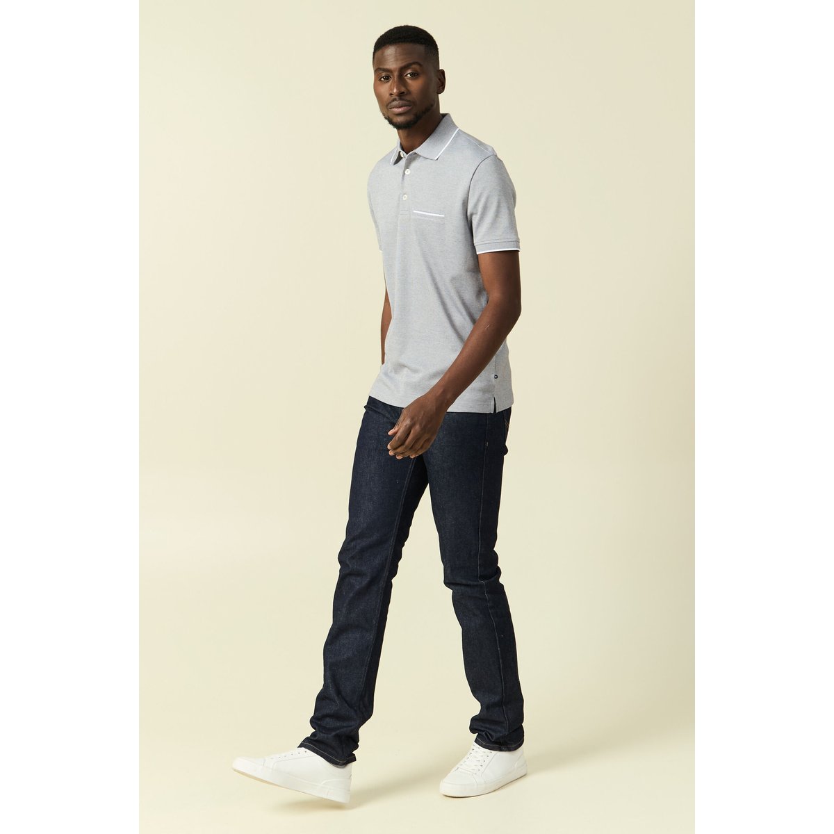 Polo manches courtes gris foncé, BONOBO