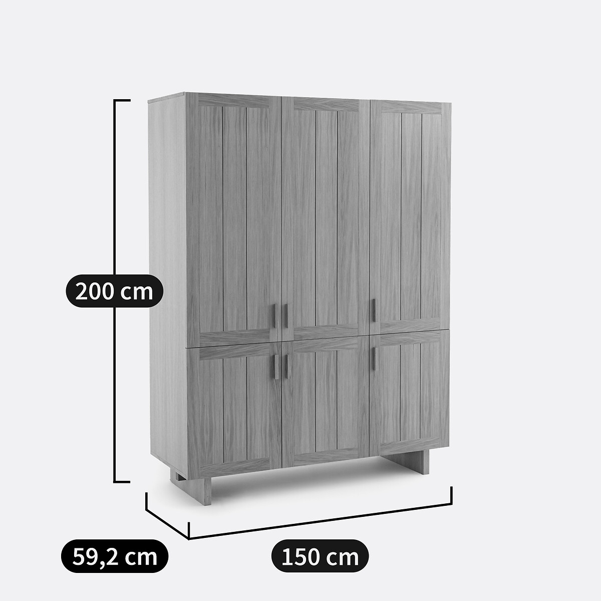 Lanko 6-Door Wardrobe oak, LA REDOUTE INTERIEURS