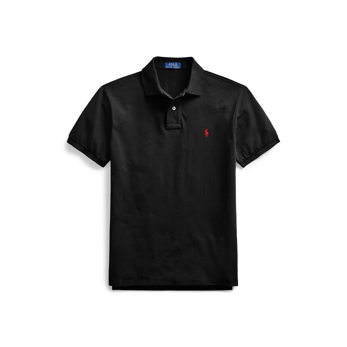 Polo cintré en coton piqué noir, POLO RALPH LAUREN