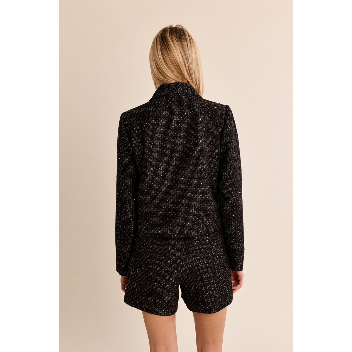 Veste courte en tweed noir, MOLLY BRACKEN