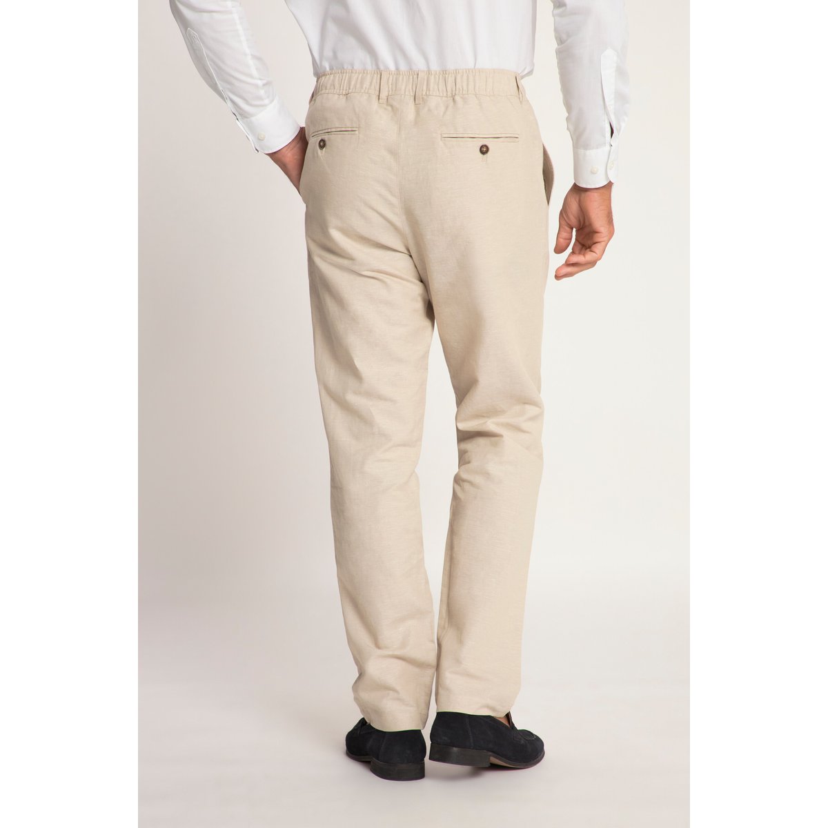 Pantalon Kos en lin mélangé gris de sable, JP1880