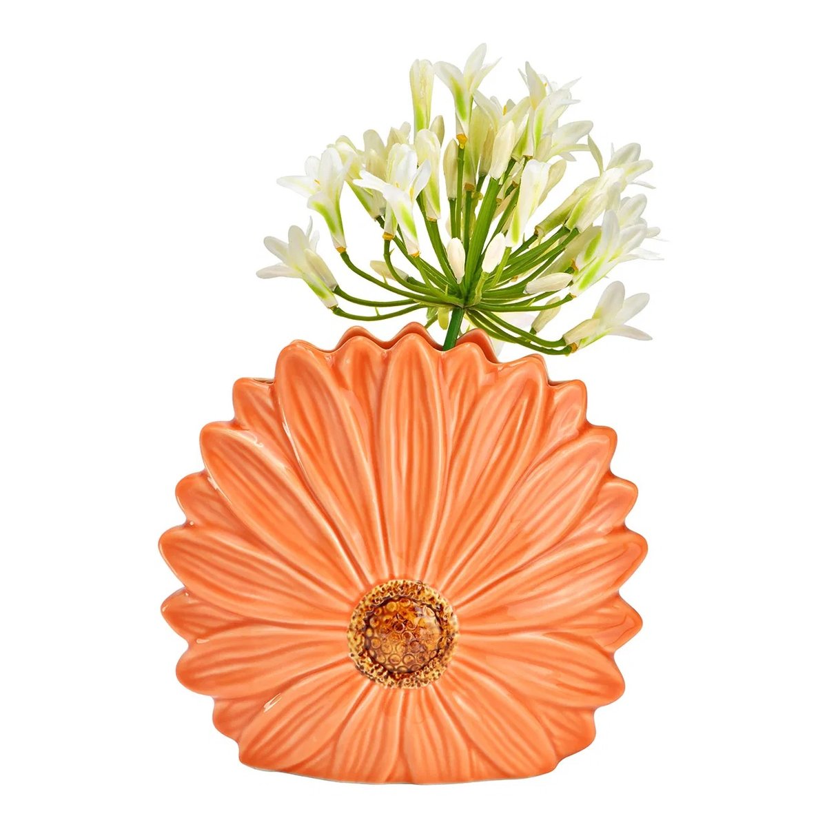 Vase en forme de fleur orange, EDEN