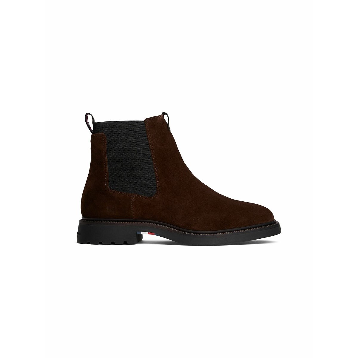 Bottines chelsea en cuir suède marron, TOMMY HILFIGER