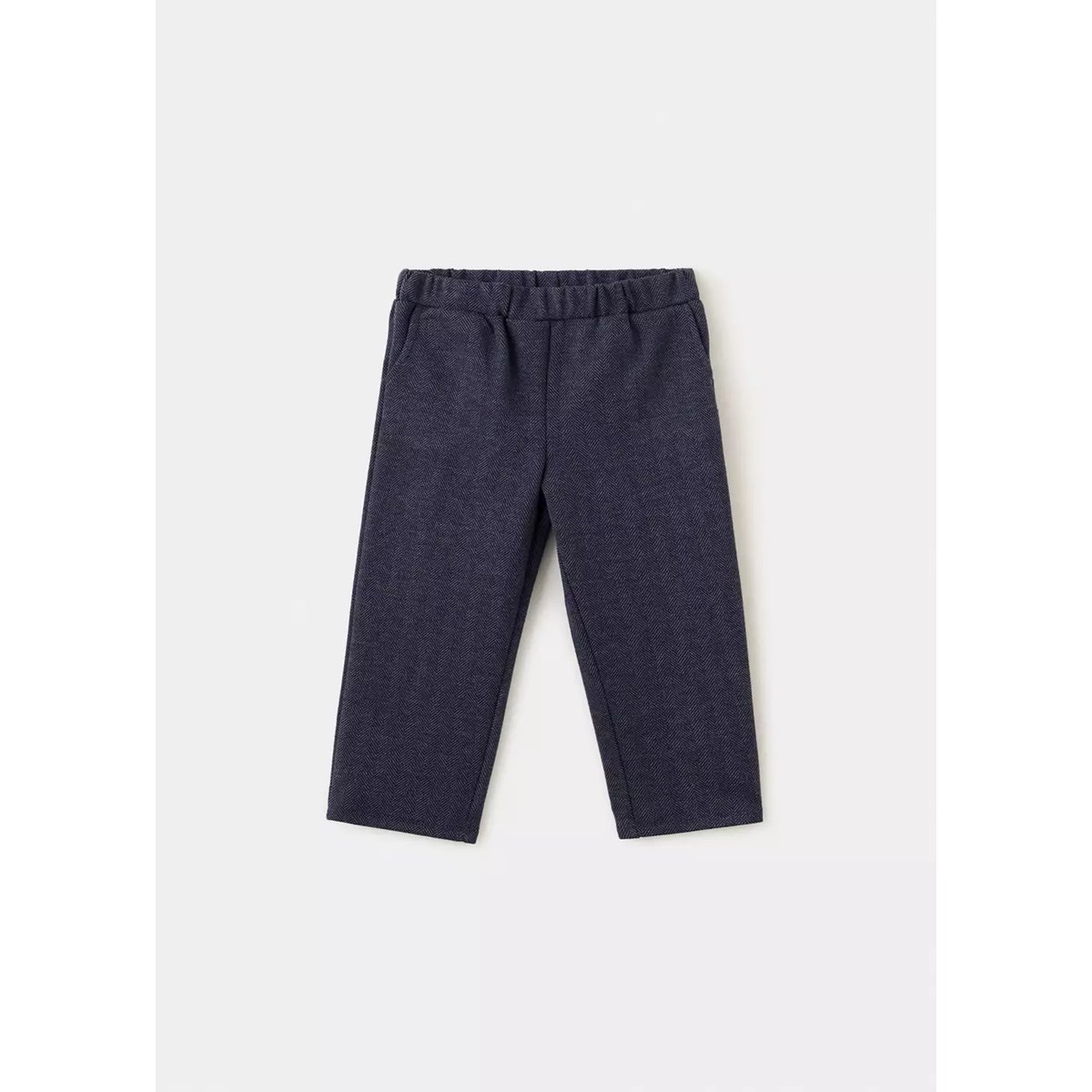 Pantalon droit chevrons bleu marine, MANGO BABY