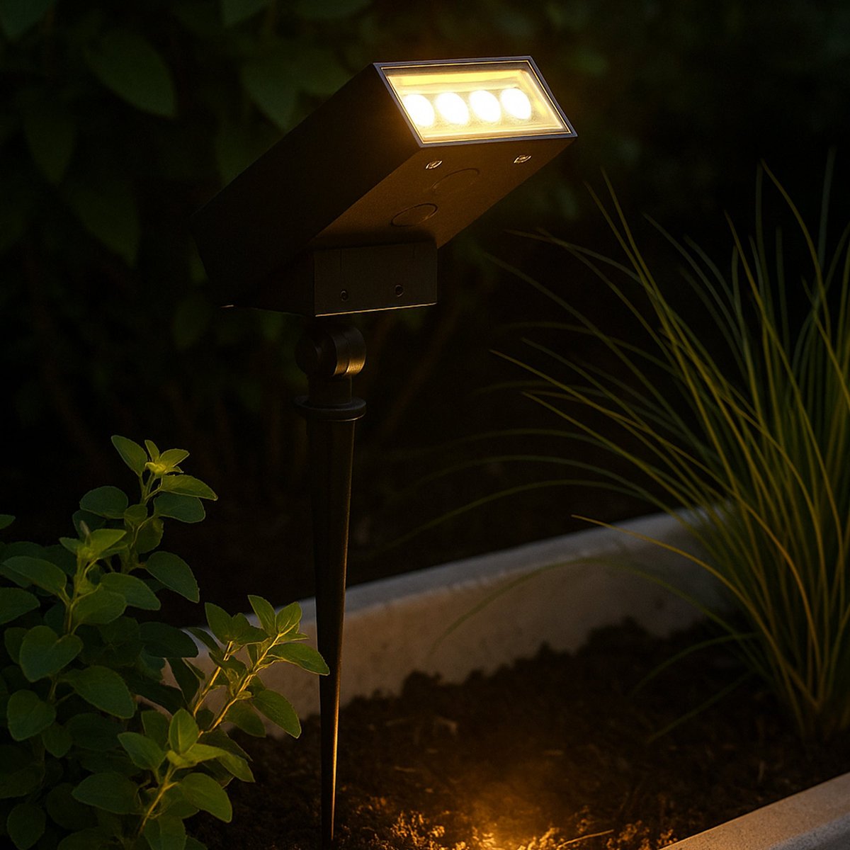 Spot solaire projecteur SOLTEK noir, LUMISKY