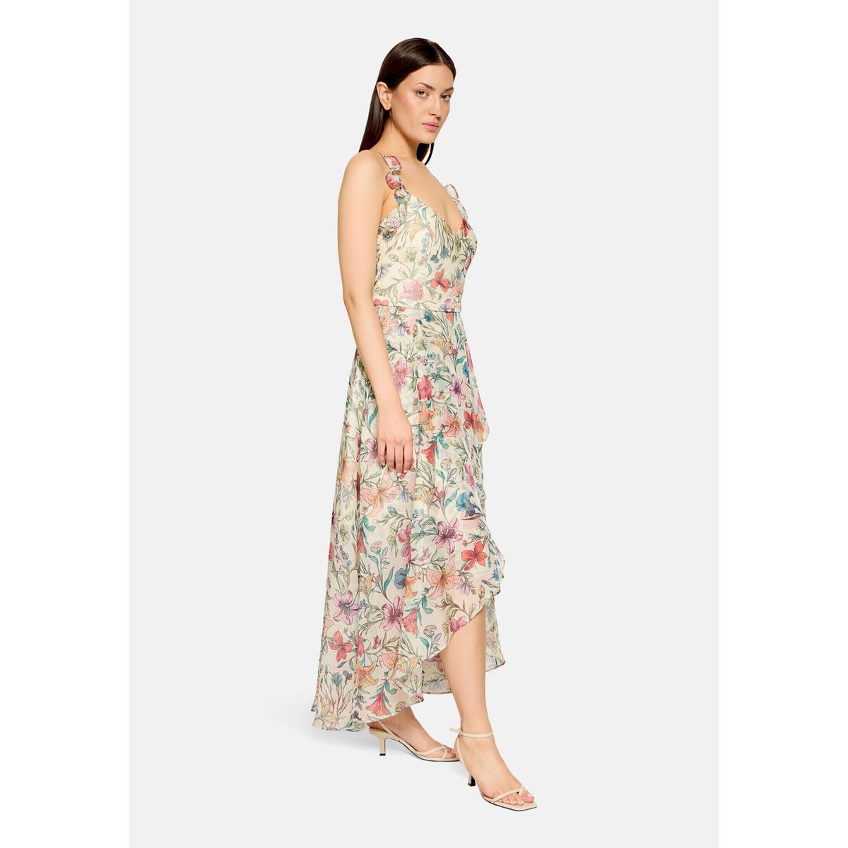 Robe de soirée à volant yellow/green, VERA MONT