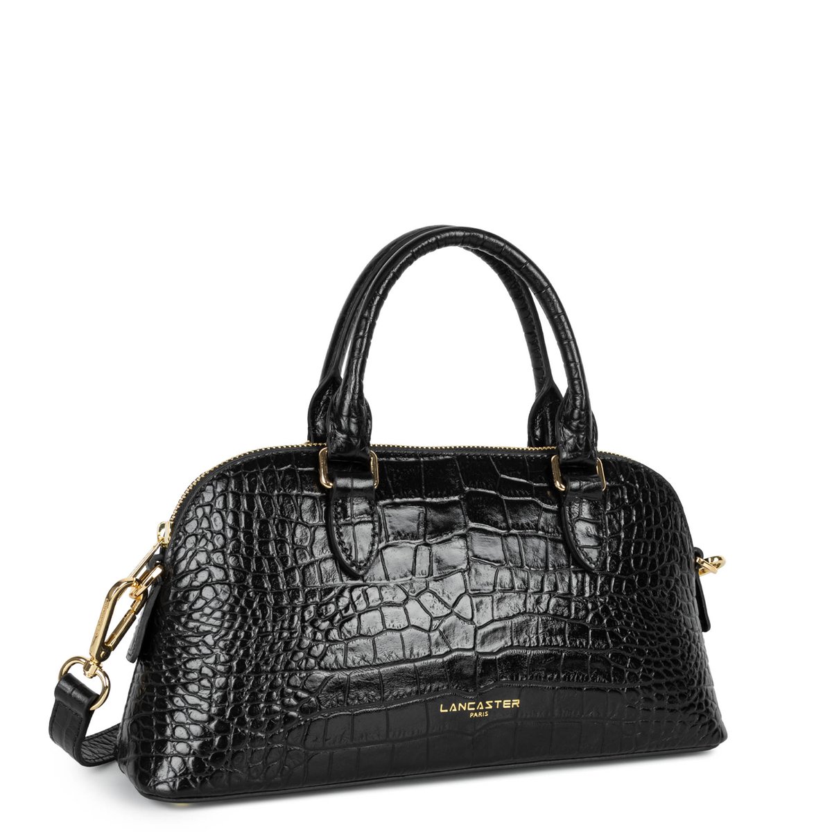 Grand sac demi lune EXO noir, LANCASTER