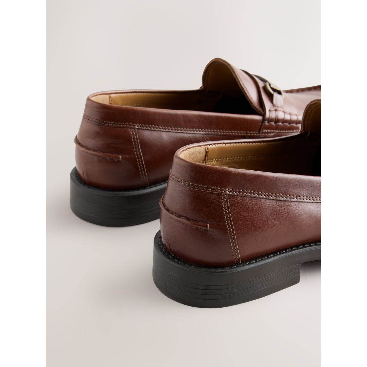 Mocassins en cuir avec mors marron, NEXT