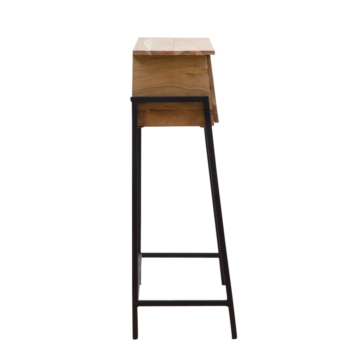 Bureau en bois d'acacia et métal MILO bois clair, MADE IN MEUBLES