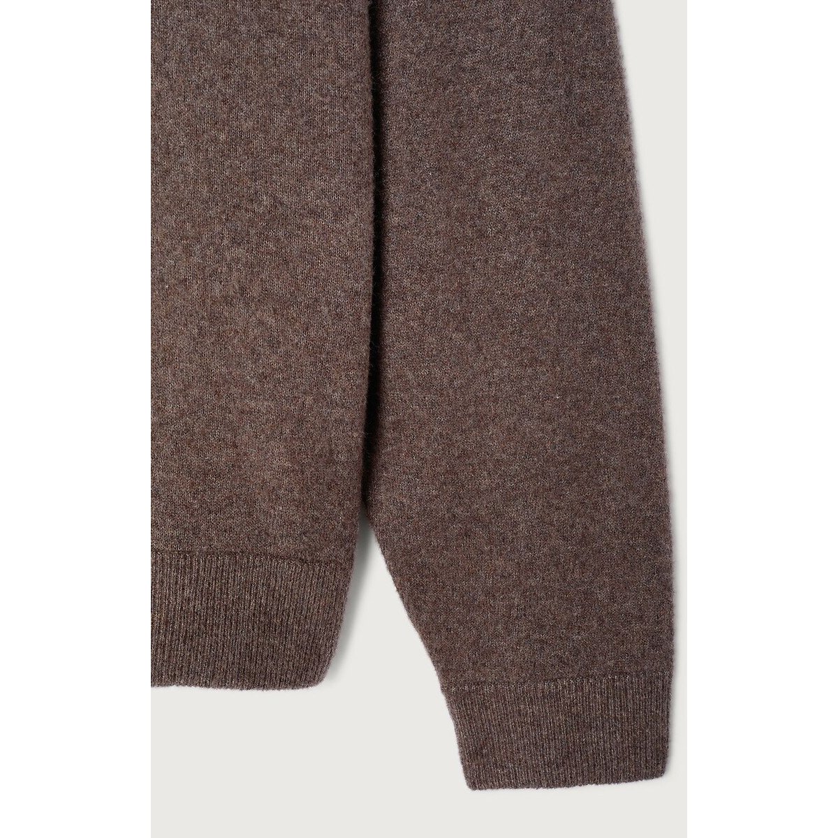 Pull ajusté, col rond, OUITY taupe, AMERICAN VINTAGE