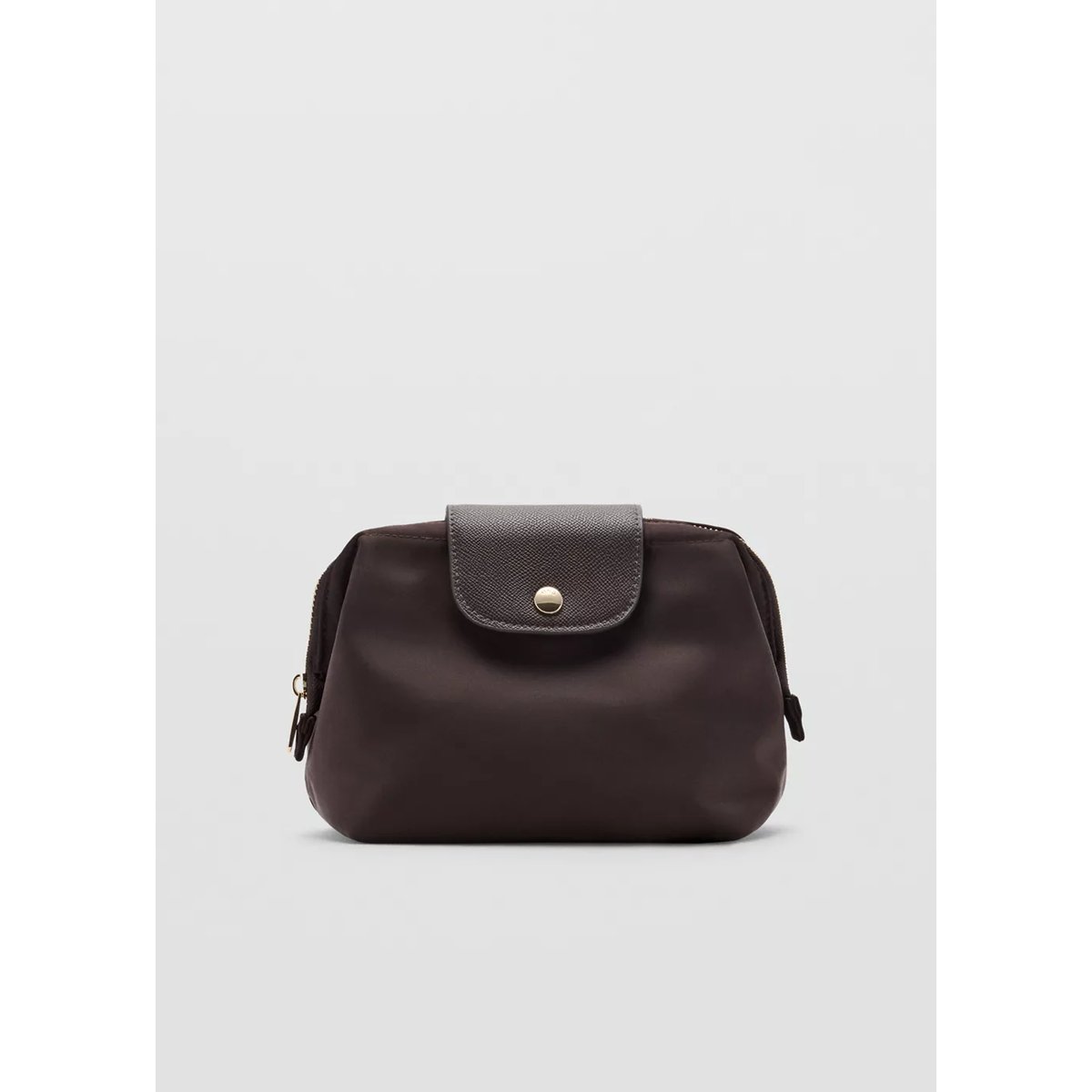 Trousse de toilette moyenne en nylon chocolat, MANGO