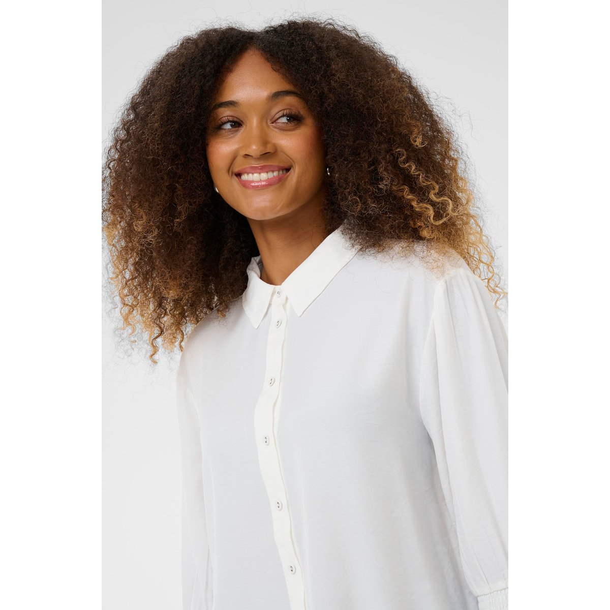 Short sleeved shirt blanc chalk, CREAM