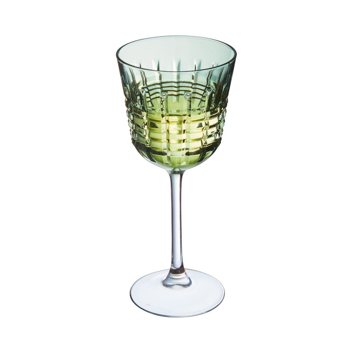 4 verres à pied 25cl -RENDEZ-VOUS BRUME vert, CRISTAL D ARQUES