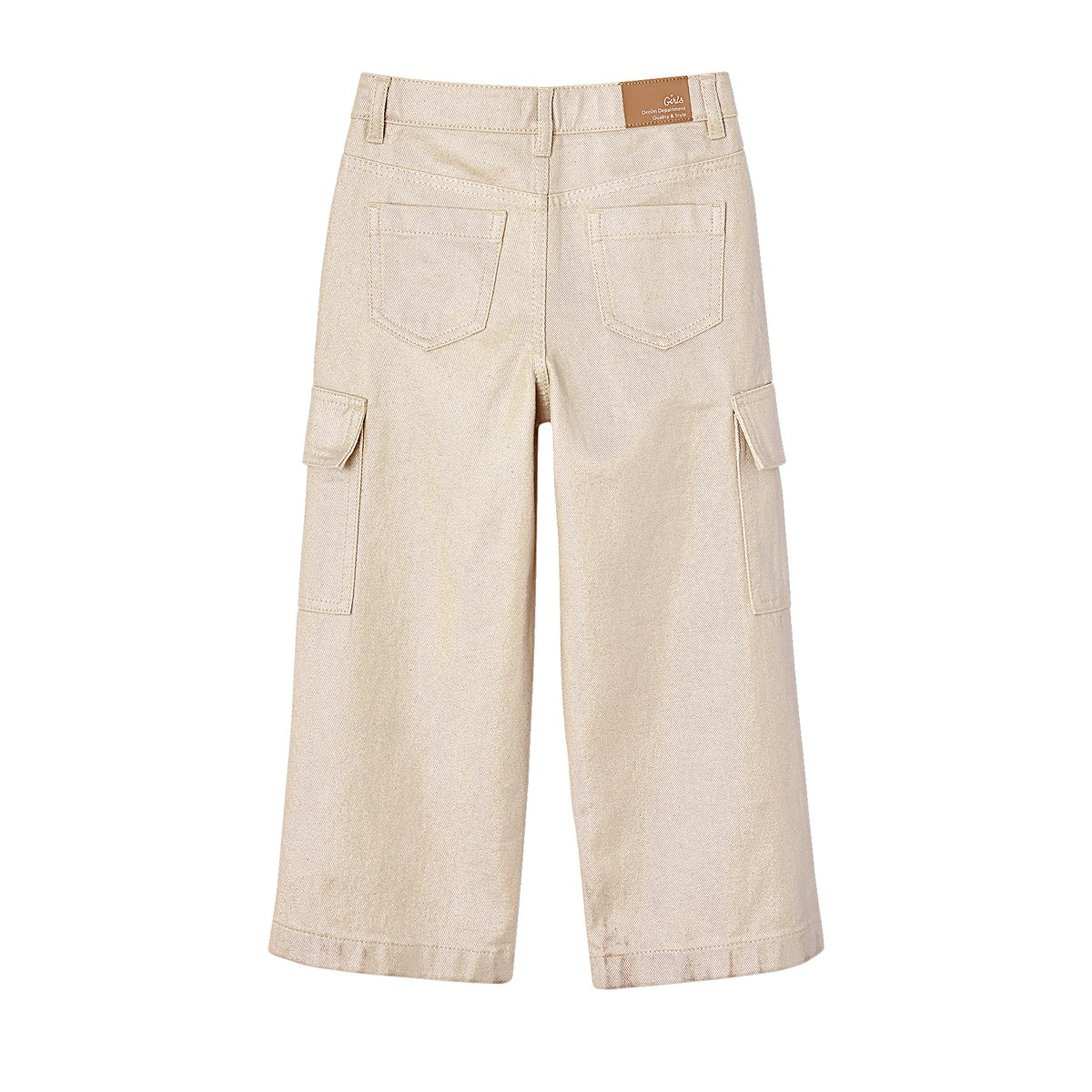 Pantalon cargo large irisé argent, VERTBAUDET