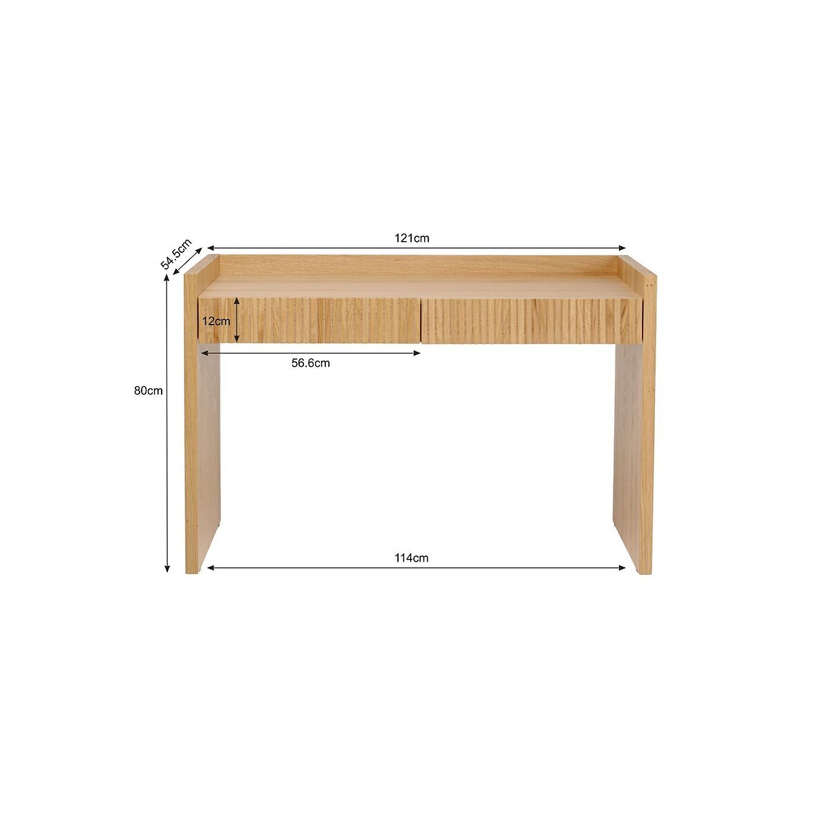 Bureau Brighton 121x80cm naturel, KARE DESIGN