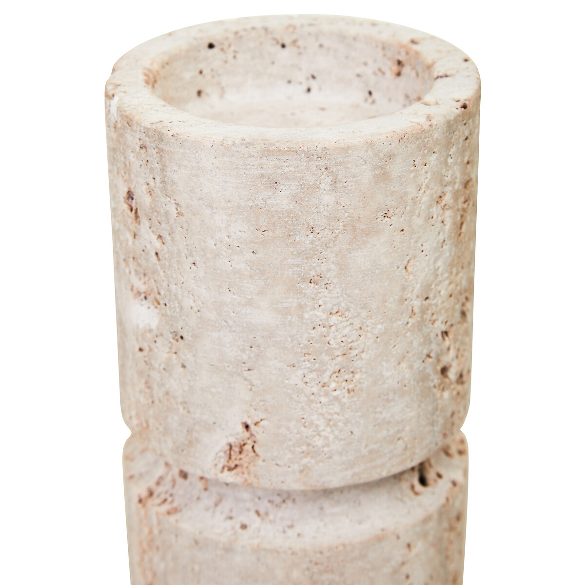 32cm Tibor Travertine Candle Holder natural, FIFTY FIVE SOUTH