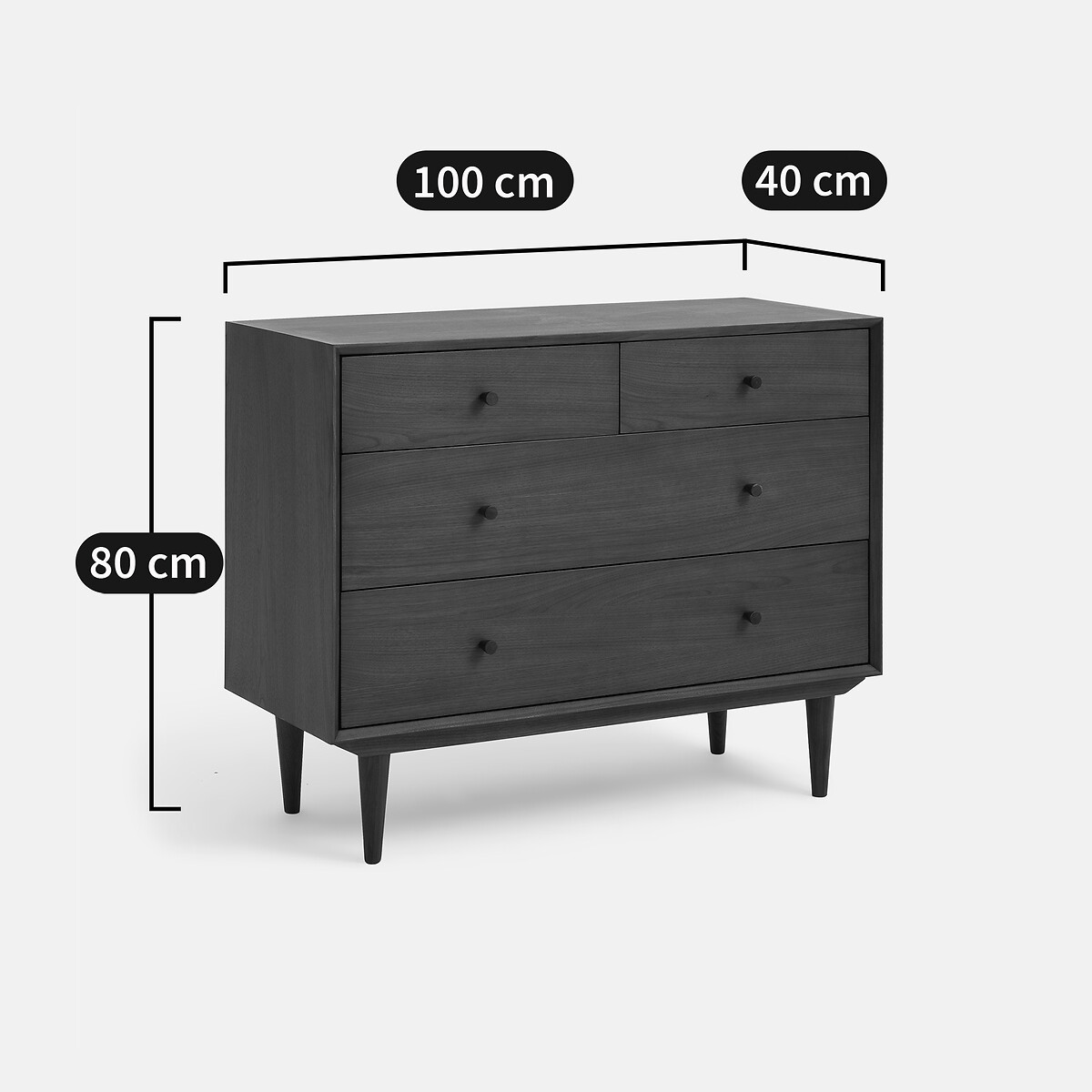 Commode vintage 4 tiroirs, QUILDA noyer, LA REDOUTE INTERIEURS