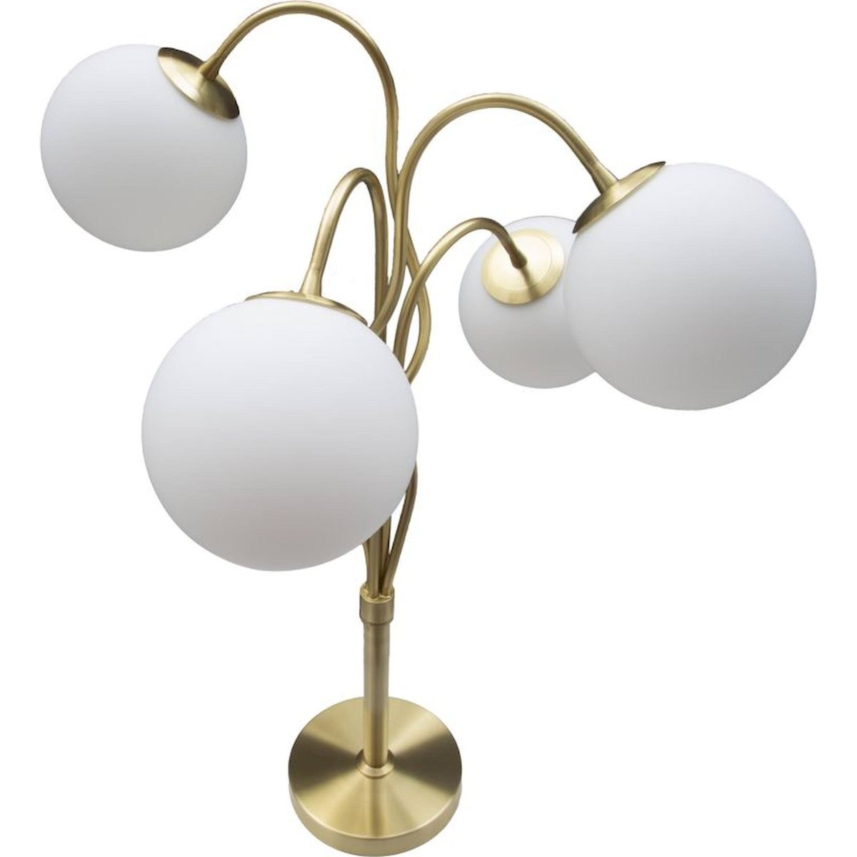 Lampe à poser fer et verre 4 globes GLAM blanc et doré, RECOLLECTION