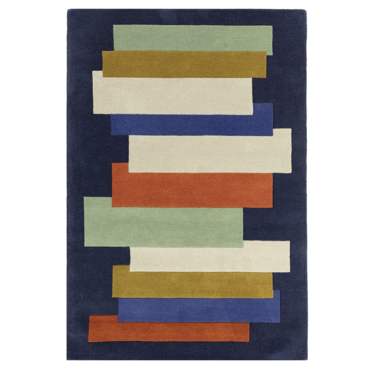 Tapis tufté main en laine DRIFT bleu, NOVATREND