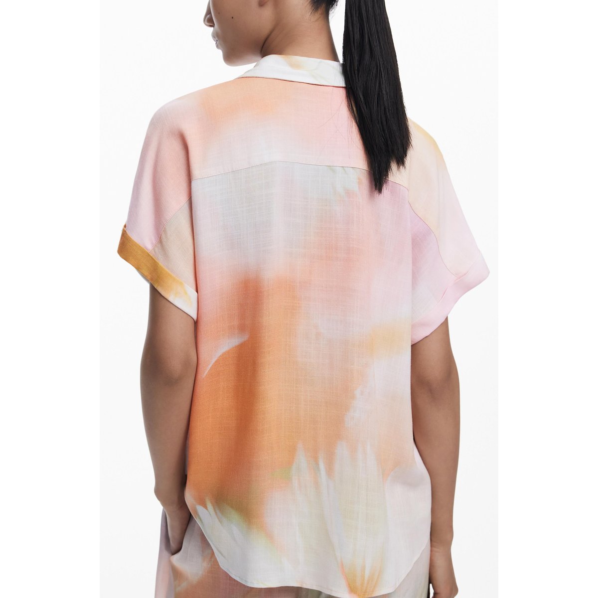 Chemise à manches courtes aquarelle blanc, DESIGUAL