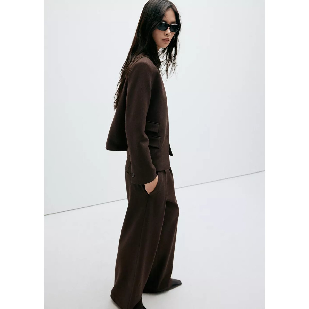 Pantalon leo marron, MANGO