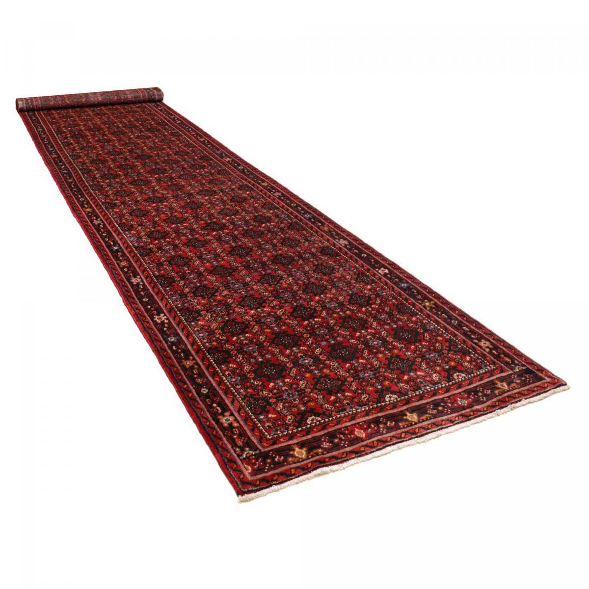 Tapis d'orient, motif traditionnel noué à la main, HAMADAN 180 rouge, beige, bleu, UN AMOUR DE TAPIS